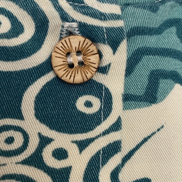 Hot Cotton Tunic blouse Top Womens M Button Down Rayon/Cotton Lagenlook tropical - Picture 3 of 9